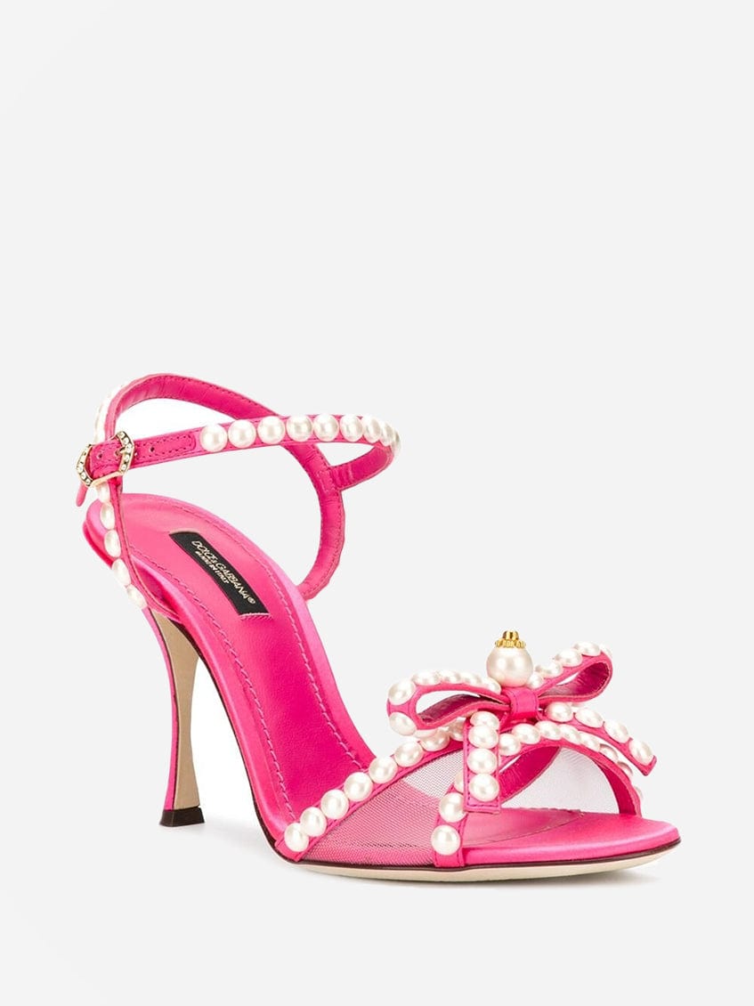 Dolce and Gabbana Black Polka Dot Fabric Fish Heel Ankle Strap Sandals Size  40 Dolce & Gabbana | TLC